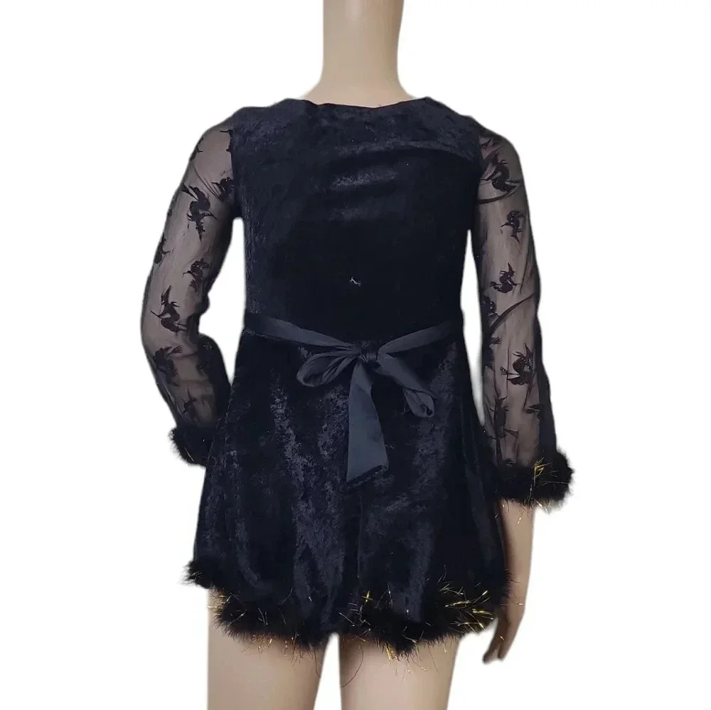 CALIFORNIA COSTUME COLLECTIONS GIRLS BLACK GOLD  WITCH DRESS
